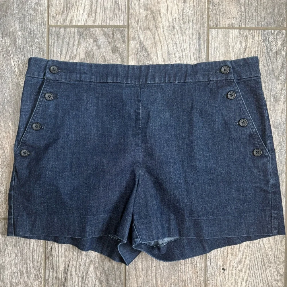 Banana Republic Indigo Denim shorts sz12 sailor - Picture 2 of 10